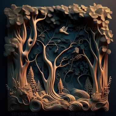 3D model fantasy forest (STL)